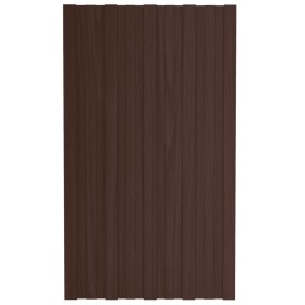 vidaXL Dachpaneele 12 Stk. Verzinkter Stahl Braun 80x45 cm