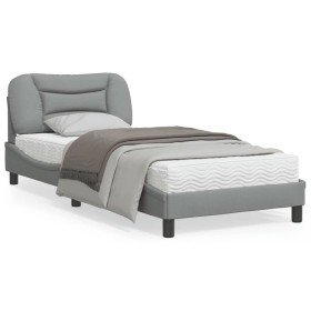 vidaXL Bettgestell mit Kopfteil Hellgrau 80x200 cm Stoff