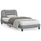 vidaXL Bettgestell mit Kopfteil Hellgrau 80x200 cm Stoff vidaXL Bettgestell mit Kopfteil Hellgrau 80x200 cm Stoff