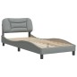 vidaXL Bettgestell mit Kopfteil Hellgrau 80x200 cm Stoff vidaXL Bettgestell mit Kopfteil Hellgrau 80x200 cm Stoff