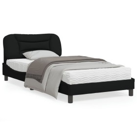 vidaXL Bettgestell mit Kopfteil Schwarz 100x200 cm Stoff