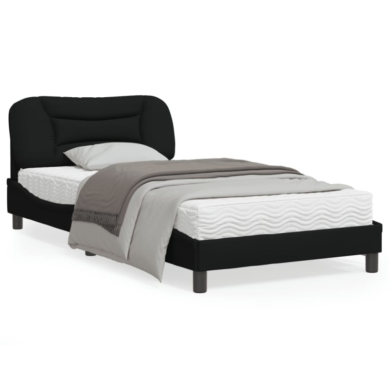 vidaXL Bettgestell mit Kopfteil Schwarz 100x200 cm Stoff vidaXL Bettgestell mit Kopfteil Schwarz 100x200 cm Stoff