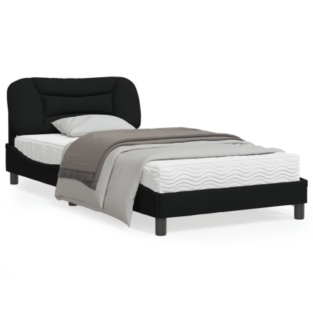vidaXL Bettgestell mit Kopfteil Schwarz 100x200 cm Stoff
