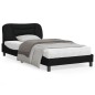 vidaXL Bettgestell mit Kopfteil Schwarz 100x200 cm Stoff vidaXL Bettgestell mit Kopfteil Schwarz 100x200 cm Stoff