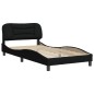 vidaXL Bettgestell mit Kopfteil Schwarz 100x200 cm Stoff vidaXL Bettgestell mit Kopfteil Schwarz 100x200 cm Stoff