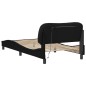 vidaXL Bettgestell mit Kopfteil Schwarz 100x200 cm Stoff vidaXL Bettgestell mit Kopfteil Schwarz 100x200 cm Stoff