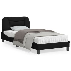 vidaXL Bettgestell mit Kopfteil Schwarz 80x200 cm Stoff