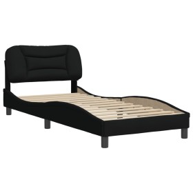 vidaXL Bettgestell mit Kopfteil Schwarz 80x200 cm Stoff