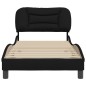vidaXL Bettgestell mit Kopfteil Schwarz 80x200 cm Stoff