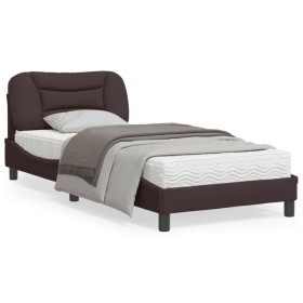 vidaXL Bettgestell mit Kopfteil Dunkelbraun 90x200 cm Stoff