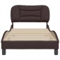 vidaXL Bettgestell mit Kopfteil Dunkelbraun 90x200 cm Stoff vidaXL Bettgestell mit Kopfteil Dunkelbraun 90x200 cm Stoff