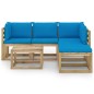 vidaXL 6-tlg. Garten-Lounge-Set mit Hellblauen Kissen vidaXL 6-tlg. Garten-Lounge-Set mit Hellblauen Kissen