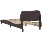 vidaXL Bettgestell mit Kopfteil Dunkelbraun 90x200 cm Stoff vidaXL Bettgestell mit Kopfteil Dunkelbraun 90x200 cm Stoff