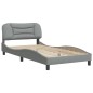 vidaXL Bettgestell mit Kopfteil Hellgrau 100x200 cm Stoff vidaXL Bettgestell mit Kopfteil Hellgrau 100x200 cm Stoff