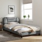 vidaXL Bettgestell mit Kopfteil Hellgrau 100x200 cm Stoff vidaXL Bettgestell mit Kopfteil Hellgrau 100x200 cm Stoff