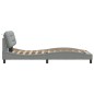 vidaXL Bettgestell mit Kopfteil Hellgrau 100x200 cm Stoff vidaXL Bettgestell mit Kopfteil Hellgrau 100x200 cm Stoff