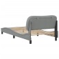 vidaXL Bettgestell mit Kopfteil Hellgrau 100x200 cm Stoff vidaXL Bettgestell mit Kopfteil Hellgrau 100x200 cm Stoff