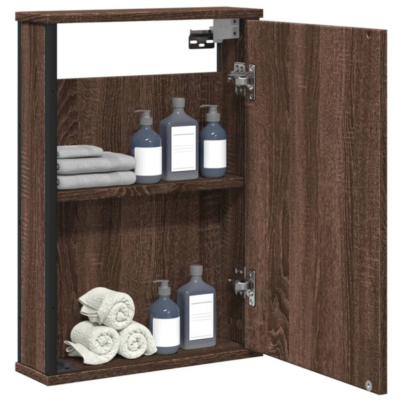 vidaXL Bad-Spiegelschrank Braun Eiche-Optik 42x12x60cm Holzwerkstoff vidaXL Bad-Spiegelschrank Braun Eiche-Optik 42x12x60cm Holzwerkstoff