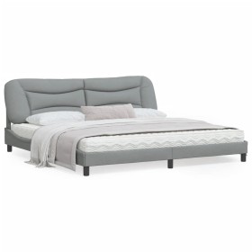 vidaXL Bettgestell mit Kopfteil Hellgrau 200x200 cm Stoff