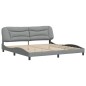 vidaXL Bettgestell mit Kopfteil Hellgrau 200x200 cm Stoff vidaXL Bettgestell mit Kopfteil Hellgrau 200x200 cm Stoff
