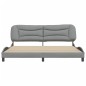 vidaXL Bettgestell mit Kopfteil Hellgrau 200x200 cm Stoff vidaXL Bettgestell mit Kopfteil Hellgrau 200x200 cm Stoff