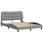 vidaXL Bettgestell mit Kopfteil Hellgrau 140x200 cm Stoff vidaXL Bettgestell mit Kopfteil Hellgrau 140x200 cm Stoff