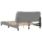 vidaXL Bettgestell mit Kopfteil Hellgrau 140x200 cm Stoff vidaXL Bettgestell mit Kopfteil Hellgrau 140x200 cm Stoff
