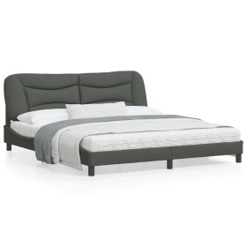 vidaXL Bettgestell mit Kopfteil Dunkelgrau 180x200 cm Stoff