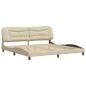 vidaXL Bettgestell mit Kopfteil Creme 200x200 cm Stoff vidaXL Bettgestell mit Kopfteil Creme 200x200 cm Stoff