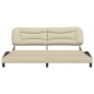 vidaXL Bettgestell mit Kopfteil Creme 200x200 cm Stoff vidaXL Bettgestell mit Kopfteil Creme 200x200 cm Stoff