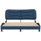 vidaXL Bettgestell mit Kopfteil Blau 160x200 cm Stoff vidaXL Bettgestell mit Kopfteil Blau 160x200 cm Stoff