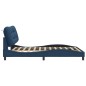 vidaXL Bettgestell mit Kopfteil Blau 160x200 cm Stoff vidaXL Bettgestell mit Kopfteil Blau 160x200 cm Stoff
