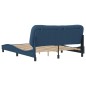 vidaXL Bettgestell mit Kopfteil Blau 160x200 cm Stoff vidaXL Bettgestell mit Kopfteil Blau 160x200 cm Stoff