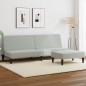 vidaXL Schlafsofa 2-Sitzer mit Fußhocker Hellgrau Samt vidaXL Schlafsofa 2-Sitzer mit Fußhocker Hellgrau Samt
