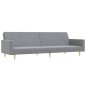 vidaXL Schlafsofa 2-Sitzer mit Fußhocker Hellgrau Stoff vidaXL Schlafsofa 2-Sitzer mit Fußhocker Hellgrau Stoff