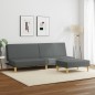 vidaXL Schlafsofa 2-Sitzer mit Fußhocker Dunkelgrau Stoff vidaXL Schlafsofa 2-Sitzer mit Fußhocker Dunkelgrau Stoff