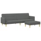 vidaXL Schlafsofa 2-Sitzer mit Fußhocker Dunkelgrau Stoff vidaXL Schlafsofa 2-Sitzer mit Fußhocker Dunkelgrau Stoff