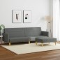 vidaXL Schlafsofa 2-Sitzer mit Fußhocker Dunkelgrau Stoff vidaXL Schlafsofa 2-Sitzer mit Fußhocker Dunkelgrau Stoff
