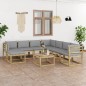 9-tlg. Garten-Lounge-Set mit Kissen Imprägniertes Kiefernholz 9-tlg. Garten-Lounge-Set mit Kissen Imprägniertes Kiefernholz