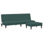 vidaXL Schlafsofa 2-Sitzer mit Fußhocker Dunkelgrün Samt vidaXL Schlafsofa 2-Sitzer mit Fußhocker Dunkelgrün Samt