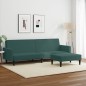 vidaXL Schlafsofa 2-Sitzer mit Fußhocker Dunkelgrün Samt vidaXL Schlafsofa 2-Sitzer mit Fußhocker Dunkelgrün Samt