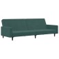 vidaXL Schlafsofa 2-Sitzer mit Fußhocker Dunkelgrün Samt vidaXL Schlafsofa 2-Sitzer mit Fußhocker Dunkelgrün Samt