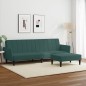 vidaXL Schlafsofa 2-Sitzer mit Fußhocker Dunkelgrün Samt vidaXL Schlafsofa 2-Sitzer mit Fußhocker Dunkelgrün Samt