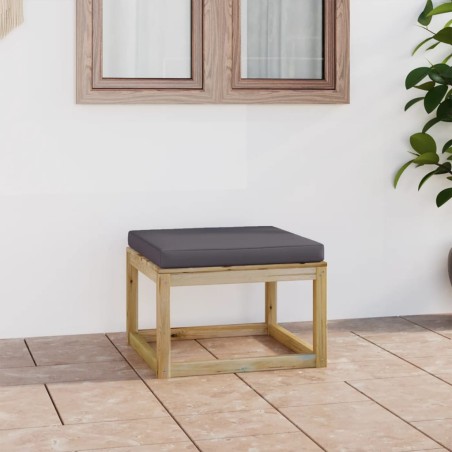 Gartenhocker mit Kissen Grün Imprägniertes Kiefernholz