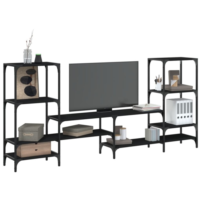 vidaXL TV-Schrank Schwarz 206,5x28,5x95 cm Holzwerkstoff vidaXL TV-Schrank Schwarz 206,5x28,5x95 cm Holzwerkstoff
