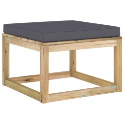Gartenhocker mit Kissen Grün Imprägniertes Kiefernholz