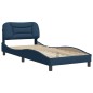 vidaXL Bettgestell mit Kopfteil Blau 90x200 cm Stoff vidaXL Bettgestell mit Kopfteil Blau 90x200 cm Stoff