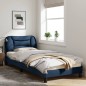 vidaXL Bettgestell mit Kopfteil Blau 90x200 cm Stoff vidaXL Bettgestell mit Kopfteil Blau 90x200 cm Stoff