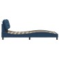 vidaXL Bettgestell mit Kopfteil Blau 90x200 cm Stoff vidaXL Bettgestell mit Kopfteil Blau 90x200 cm Stoff