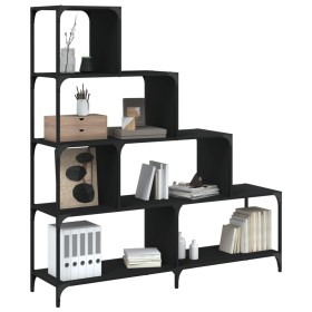 vidaXL Bücherregal 4 Etagen Schwarz 139x33,5x149 cm Holzwerkstoff